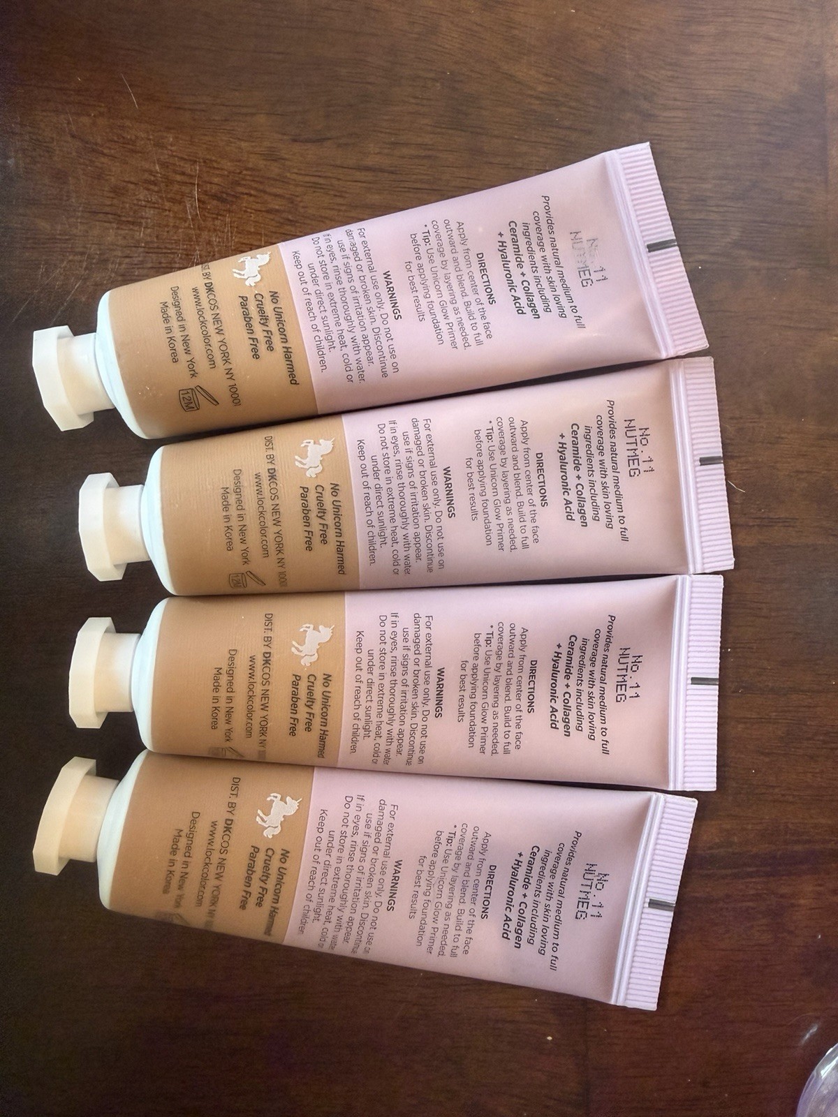Four 30ml Unicorn Glow Foundation Full Size Nutmeg #11 Brand New No Box