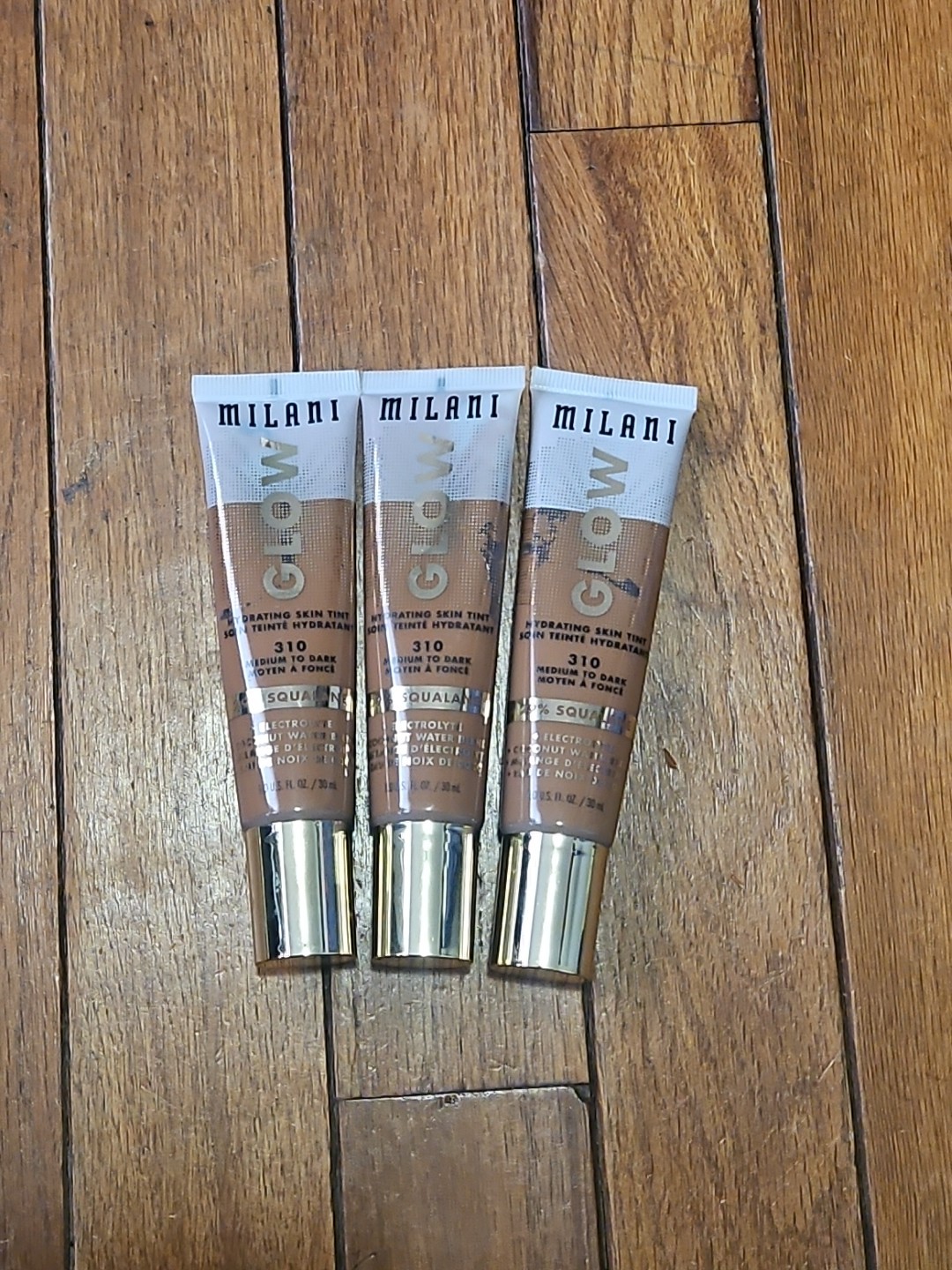 3 PK NEW/Sealed Milani Glow Hydrating Skin Tint # 310 Medium To Dark Full Size