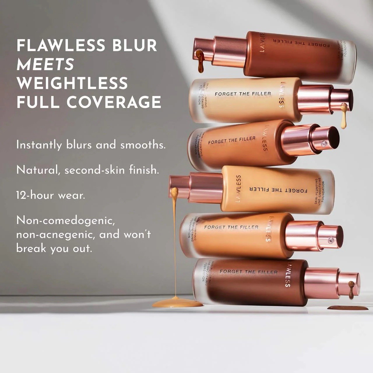 LAWLESS Forget The Filler Foundation – 3F – Full Size New In Box / NIB