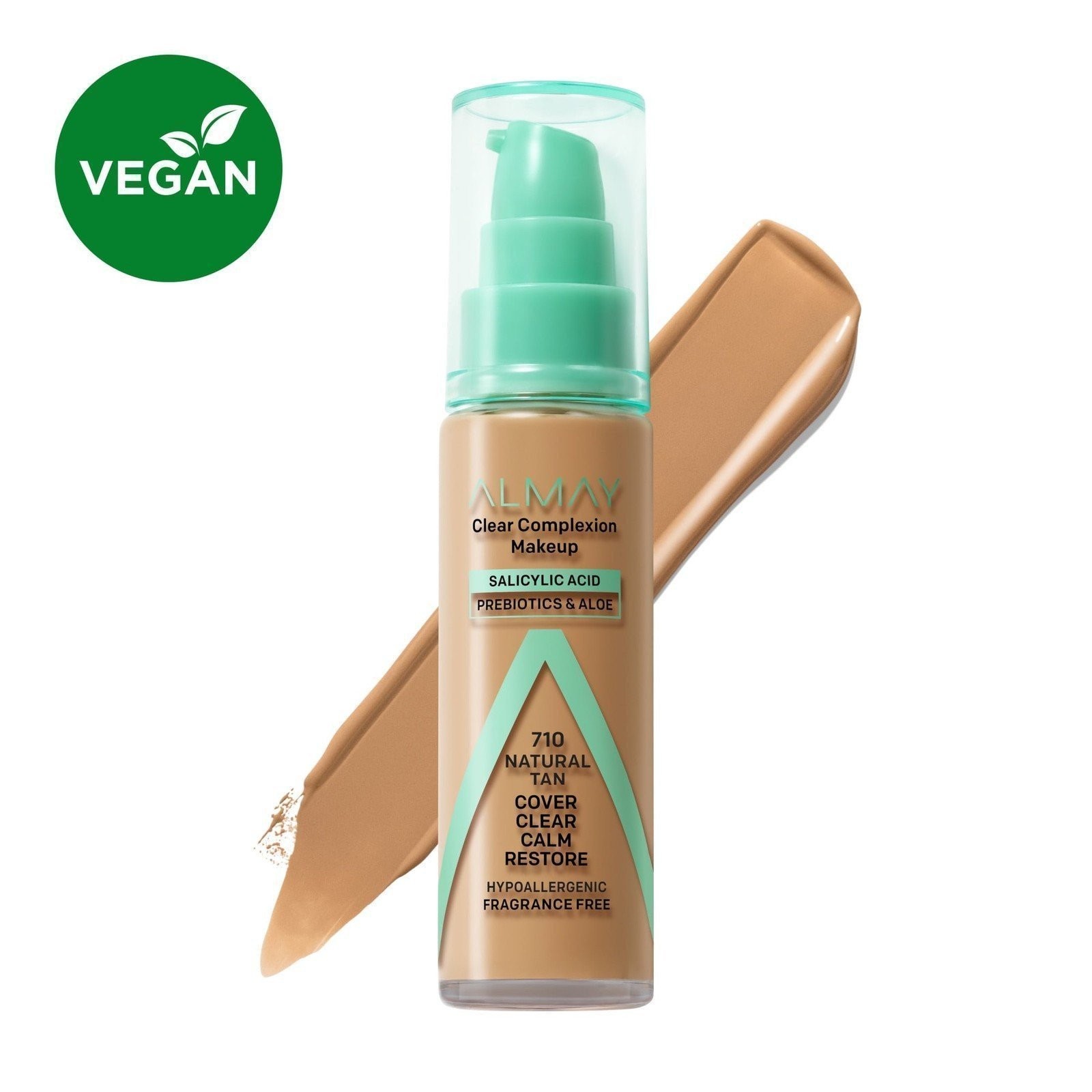 Almay Clear Complexion Foundation Makeup, Hypoallergenic, 710 Natural Tan, 1…