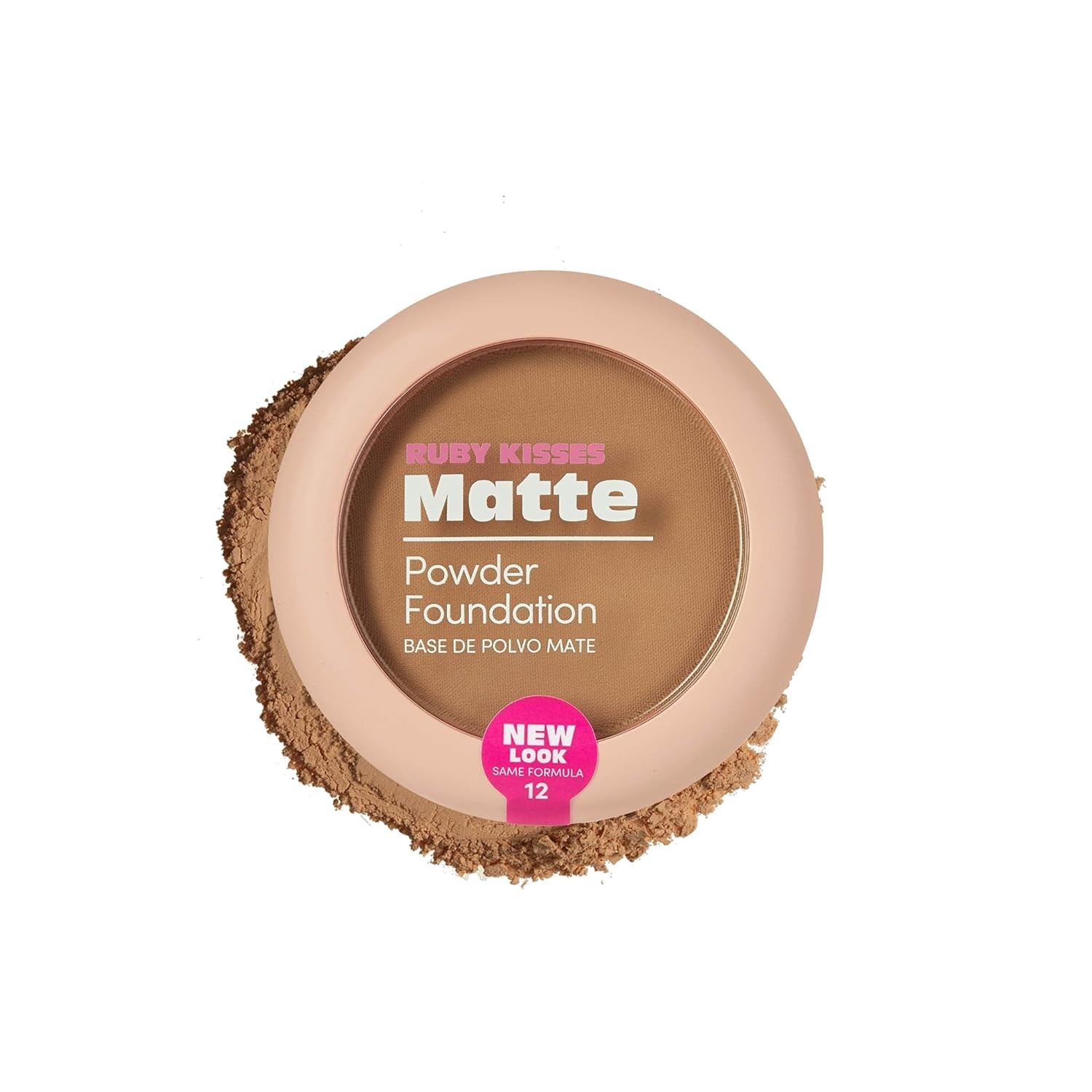 Portable Pressed Powder Foundation with Sponge & Mirror – Full Coverage Caramel