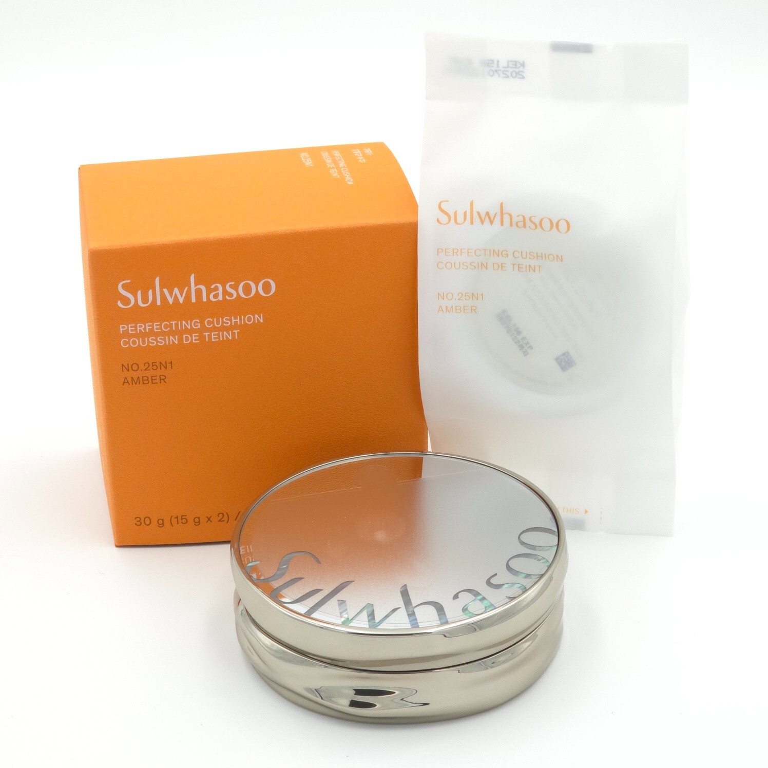 Sulwhasoo Perfecting Cushion No.25N1 Amber 15g + Refill 15g SPF50 PA+++ K-Beauty
