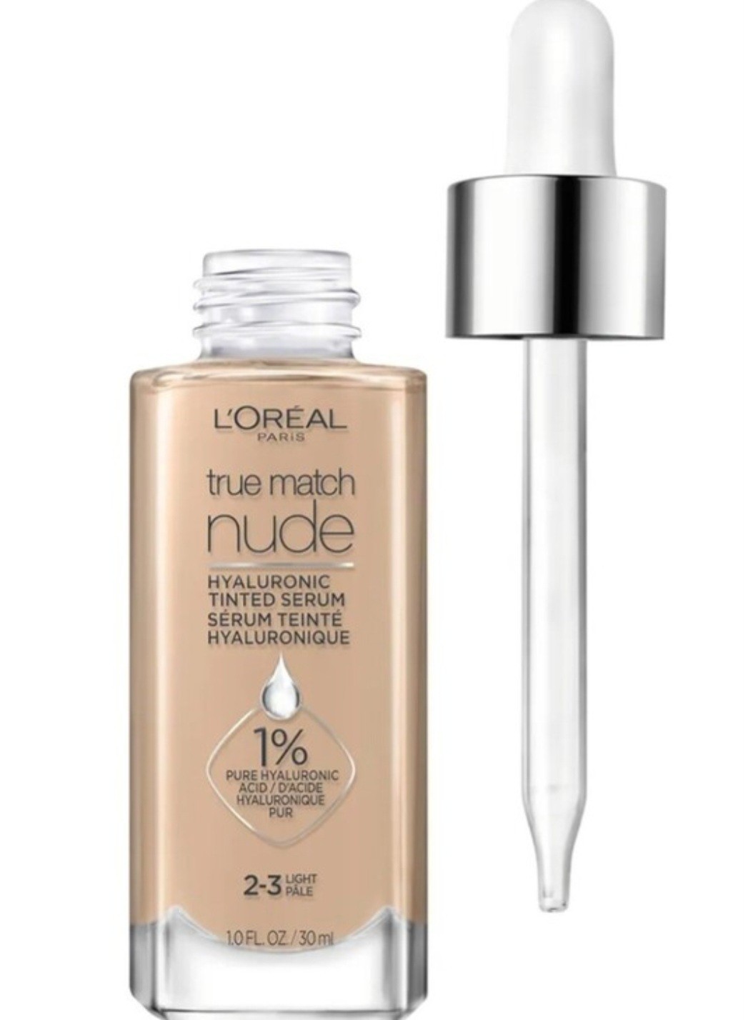 Loreal True Match Nude Hyaluronic Acid Tinted Serum 1oz Light Pale 2-3 New