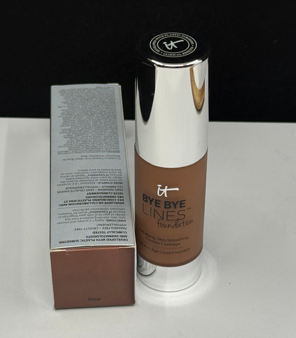 IT cosmetics Bye Bye Lines Foundation Anti Aging Skin Smoothing 1 oz #DEEP *NIB