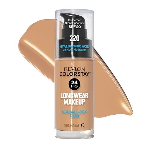 Revlon ColorStay Face Makeup for Normal and Dry Skin, 220 Natural Beige, 1.0 Oz