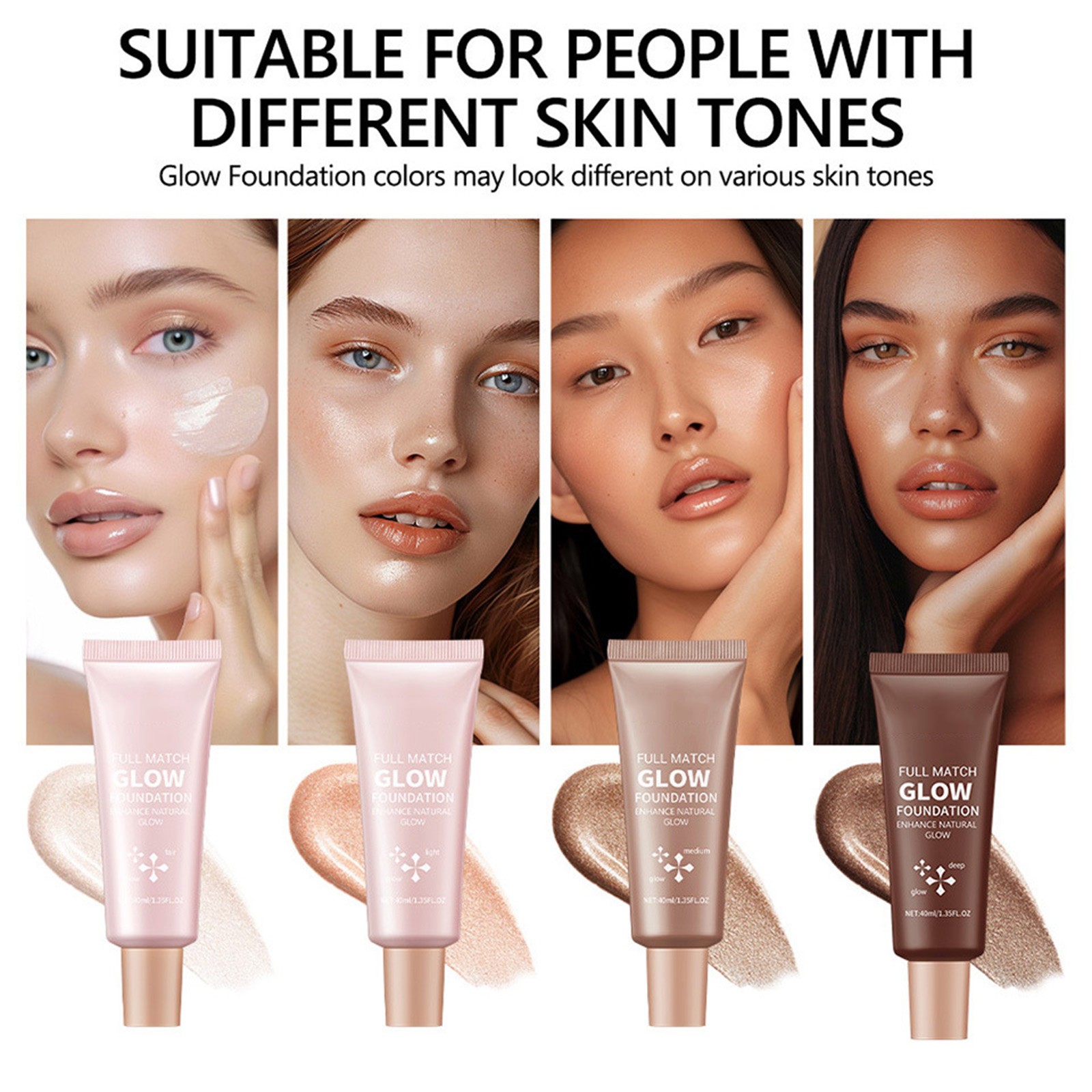 1Pcs Shimmery Liquid Foundation Long-lasting Glow Foundation Fluid Foundation