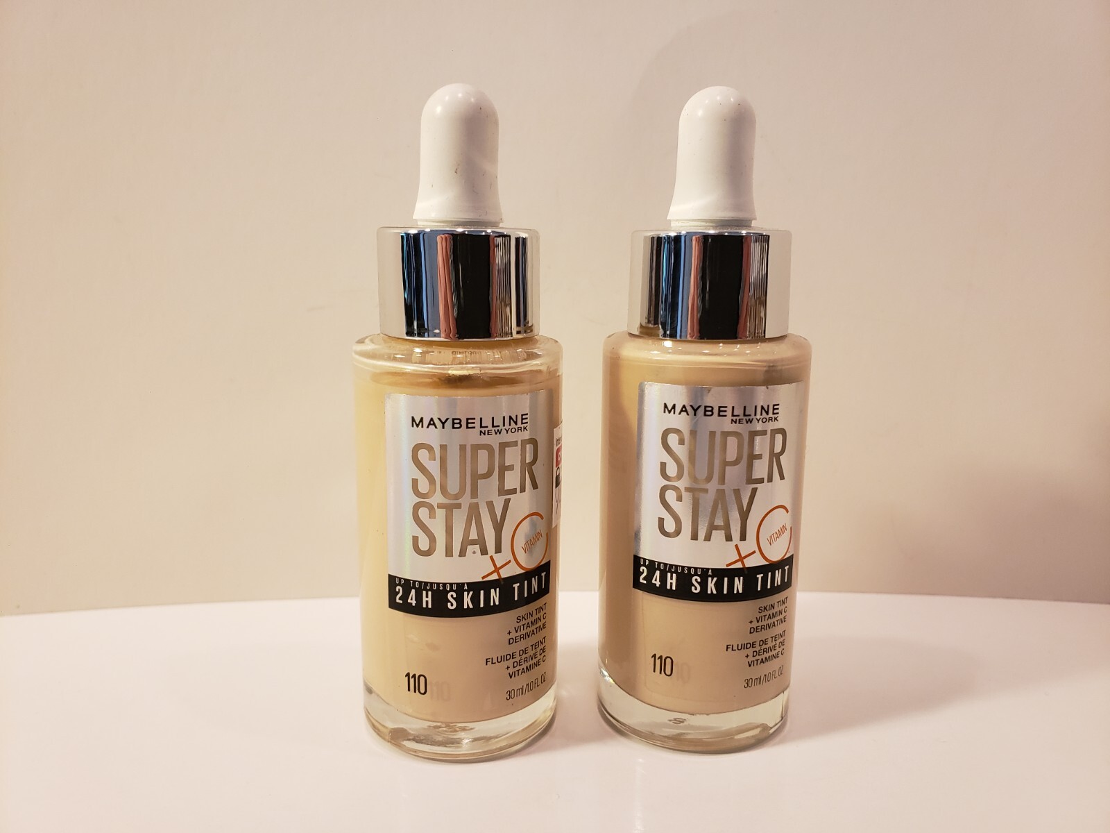 Maybelline~Lot of 2 Superstay 24h Skin Tint w/ Vitamin C ~ #110 ~ NWOB