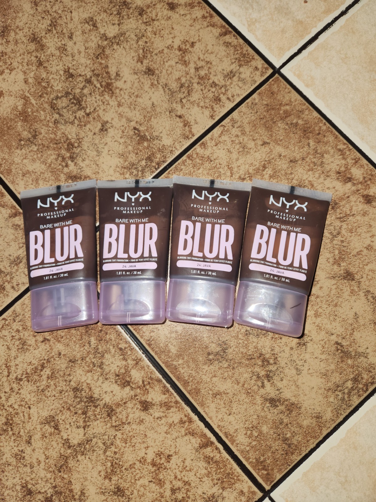 NYX Professional Makeup Bare With Me Blur Tint Foundation 24 Java 4 Pack New
