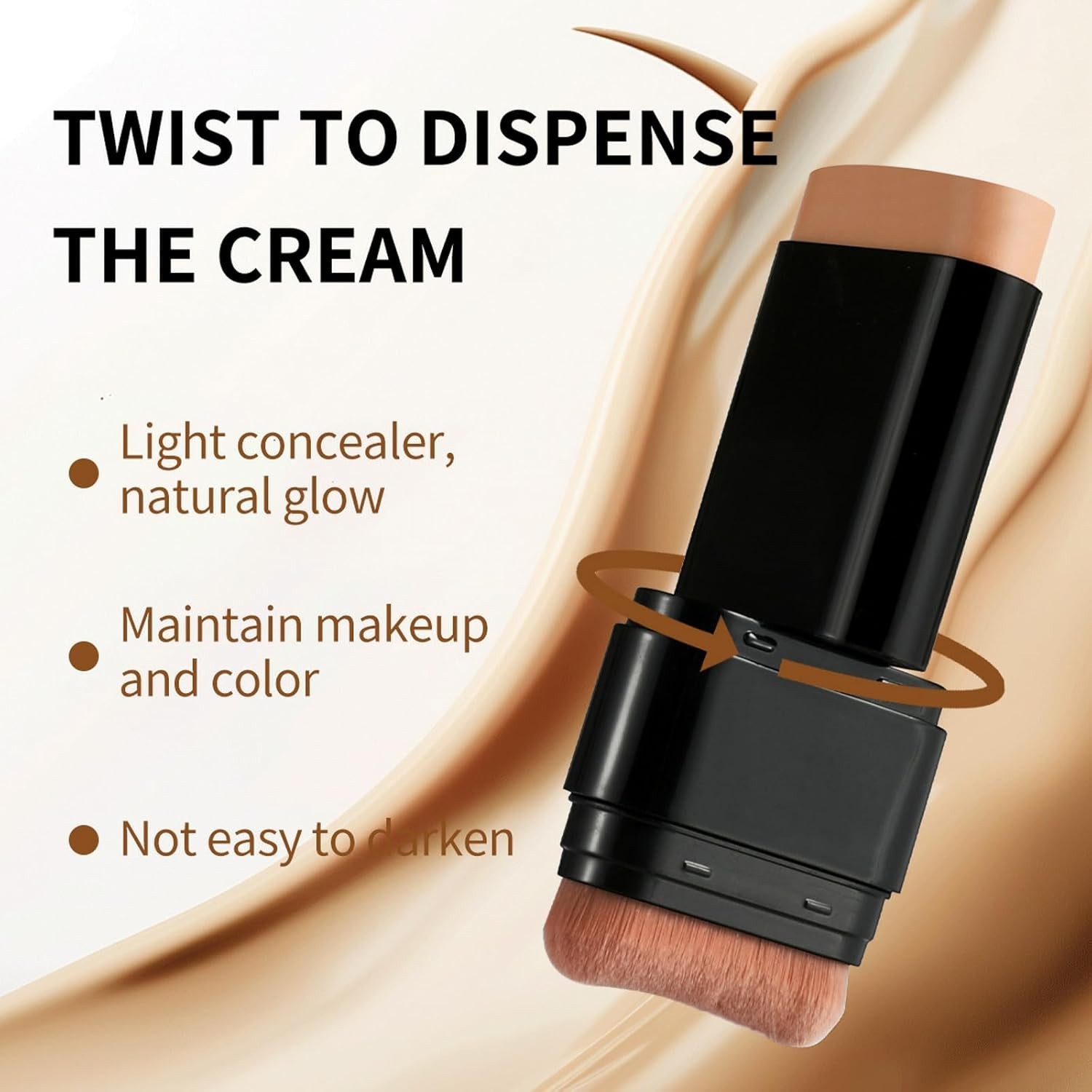 Waterproof Full Coverage Foundation Stick with Brush for Effortless Beauty