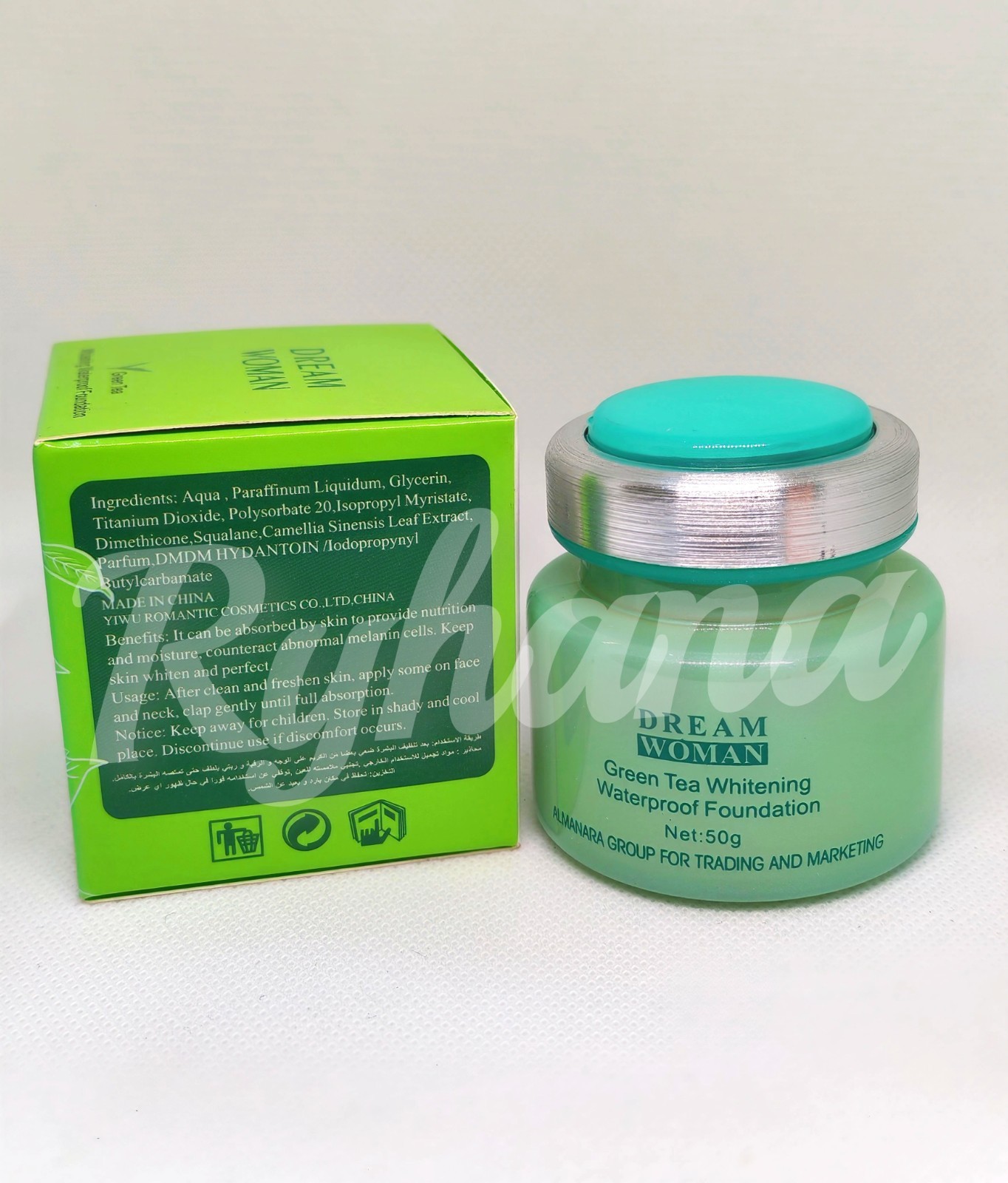 Green Tea Whitening Waterproof Foundation-Dream Woman 50g