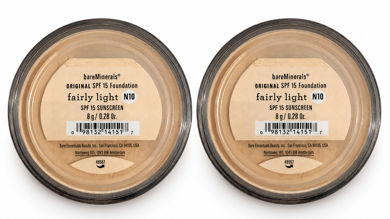 bareMinerals Original Foundation SPF 15 Fairly Light N10 8g x2 Loose Powder New