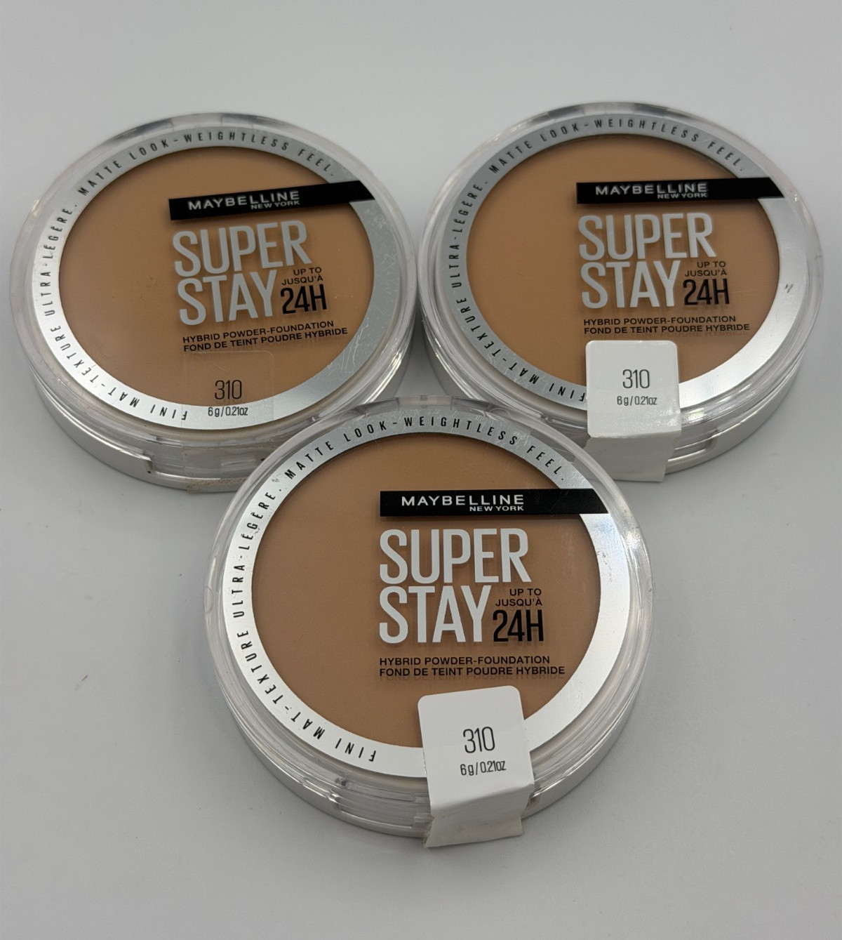 3 PACK Maybelline Super Stay Up to 24HR Hybrid Powder-Foundation #310 NEW
