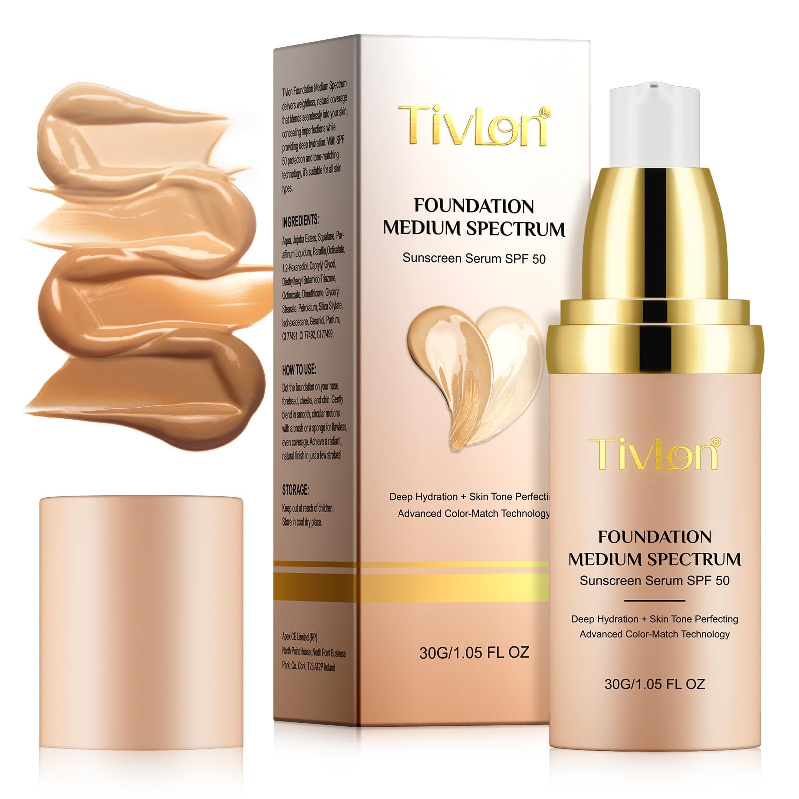 Foundation 4 in 1 – Medium Spectrum, Color Changing Foundation SPF 50+,