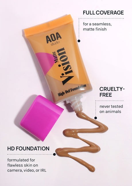 AOA Matte Vision Hi-Def Foundation Full Coverage Matte Long Lasting Flawless Fin