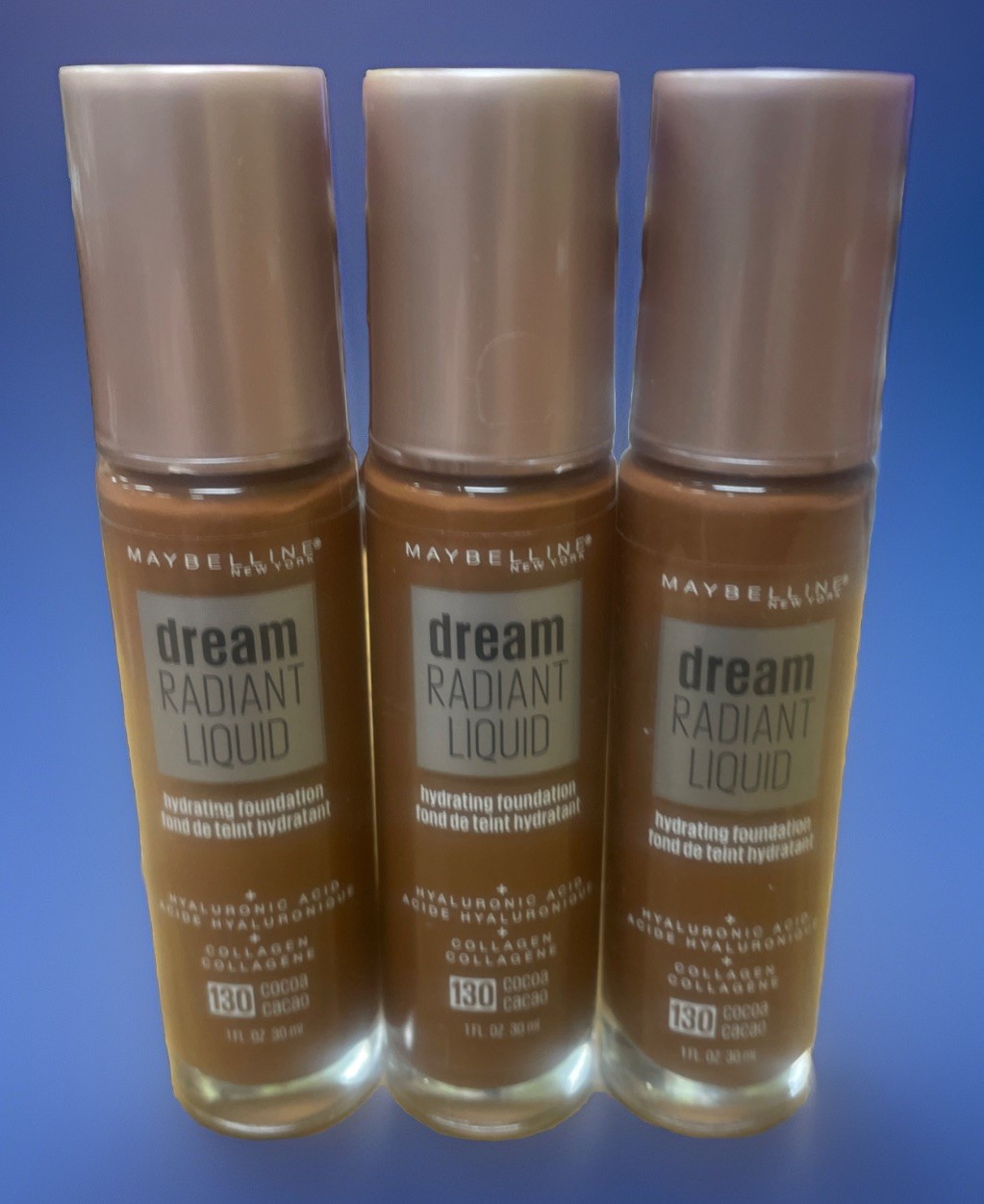Maybelline Dream Radiant Liquid Hydrating Foundation 130 Cocoa 1oz Ea Lot Of 3