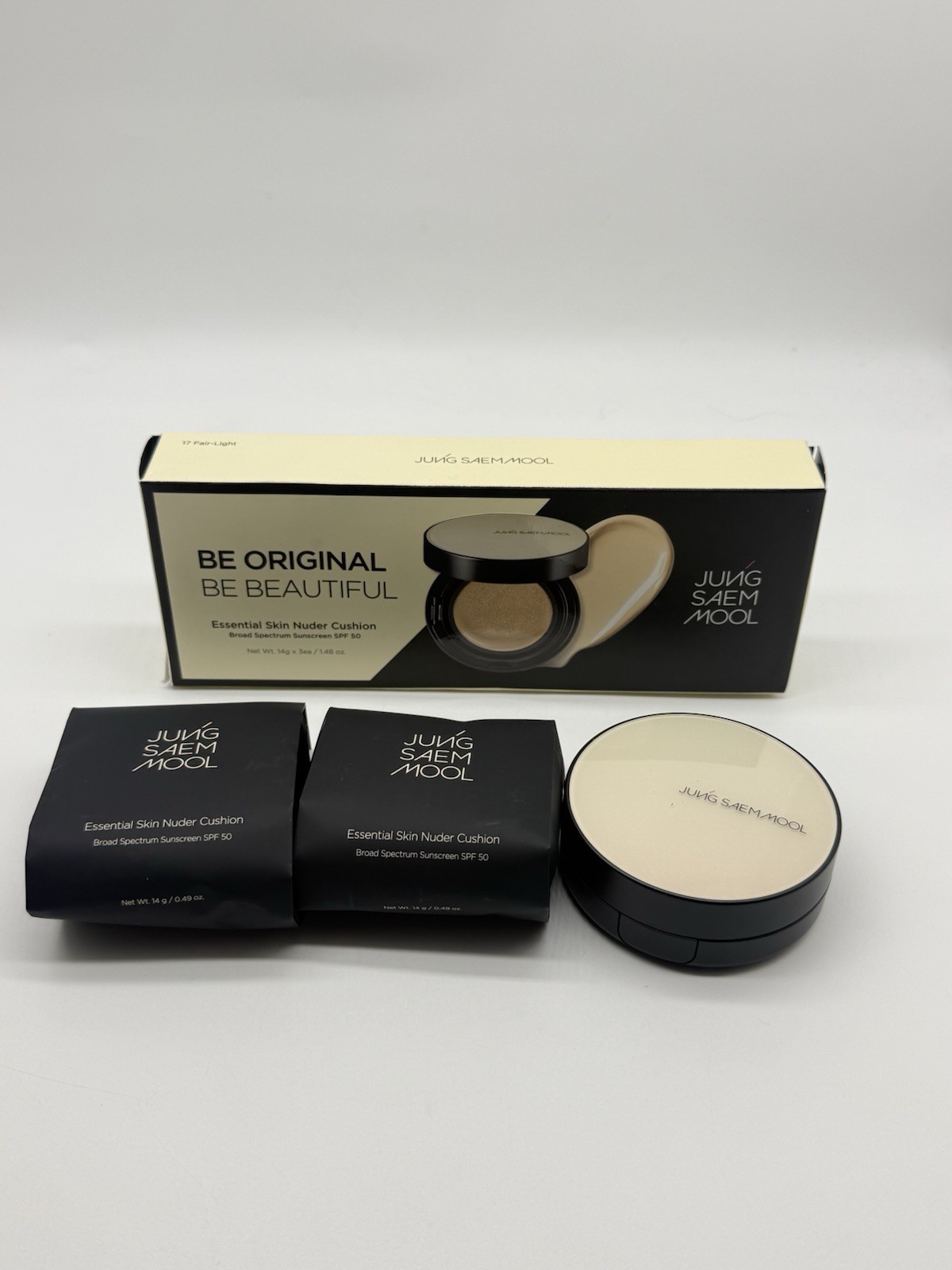 Jung Saem Mool Essential Skin Nuder Cushion Set SPF50 +2 Refill #17 Fair Light