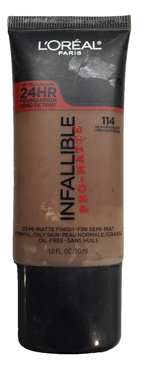 Loreal Infallible Pro-Matte Demi-Matte Finish Foundation 114 RICH CHOCOLATE