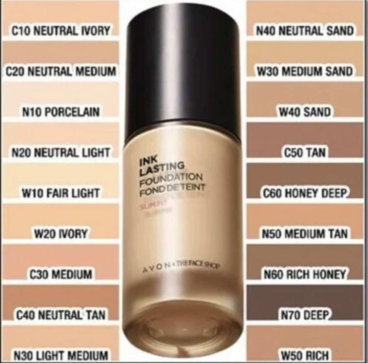 AVON Ink Lasting  Foundation NIB – FREE SHIPPING ~ Color C40 Neutral Tan