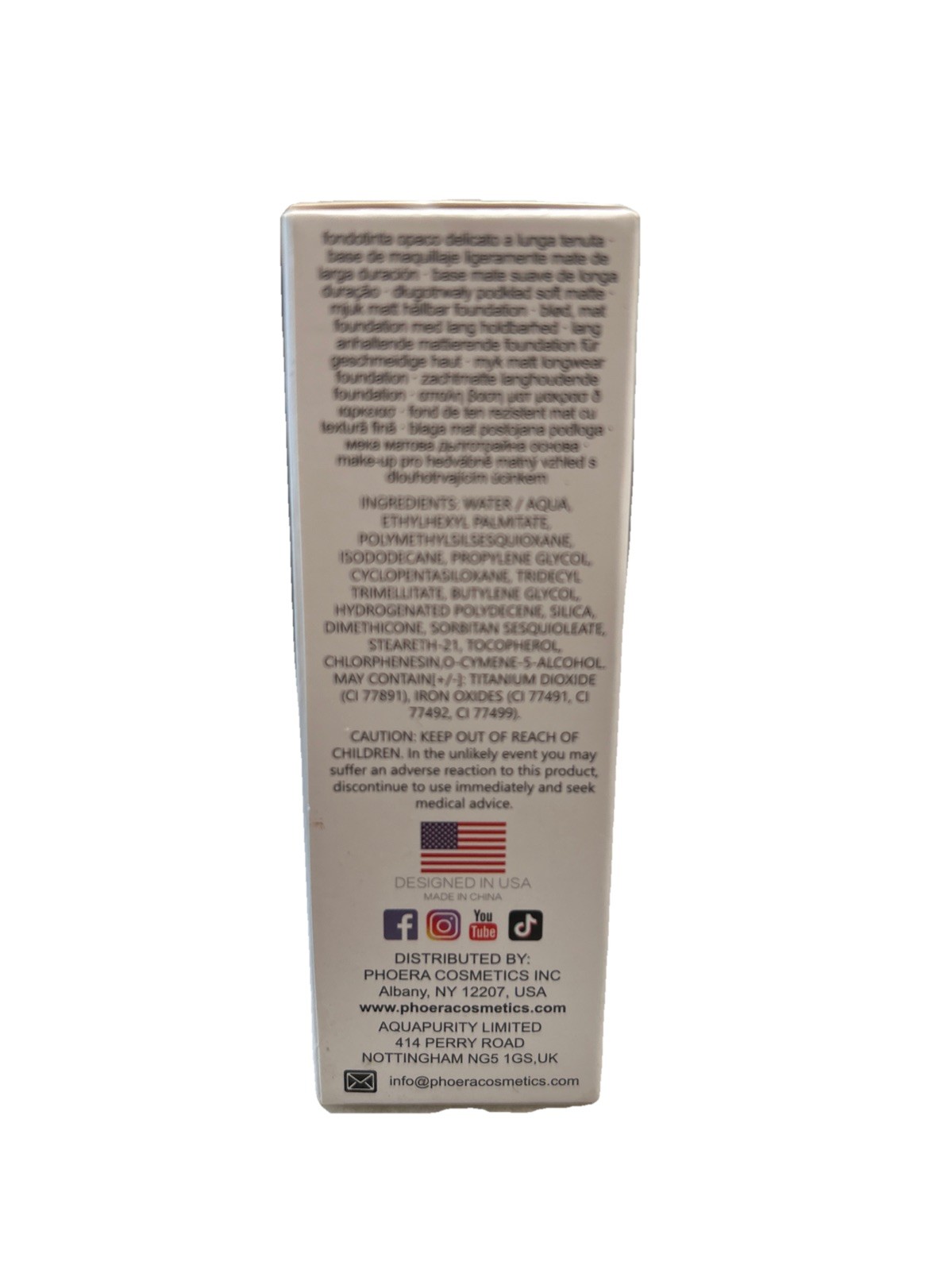 Phoera Silky Full Coverage Liquid Foundation (101 Porcelain) 30ml Exp 02/2030