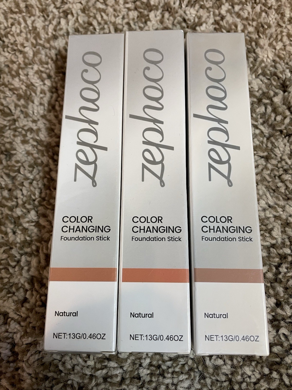 Zephoco Color Changing Foundation Stick ( Natural ) Lot of 3 – NEW! SEALED!