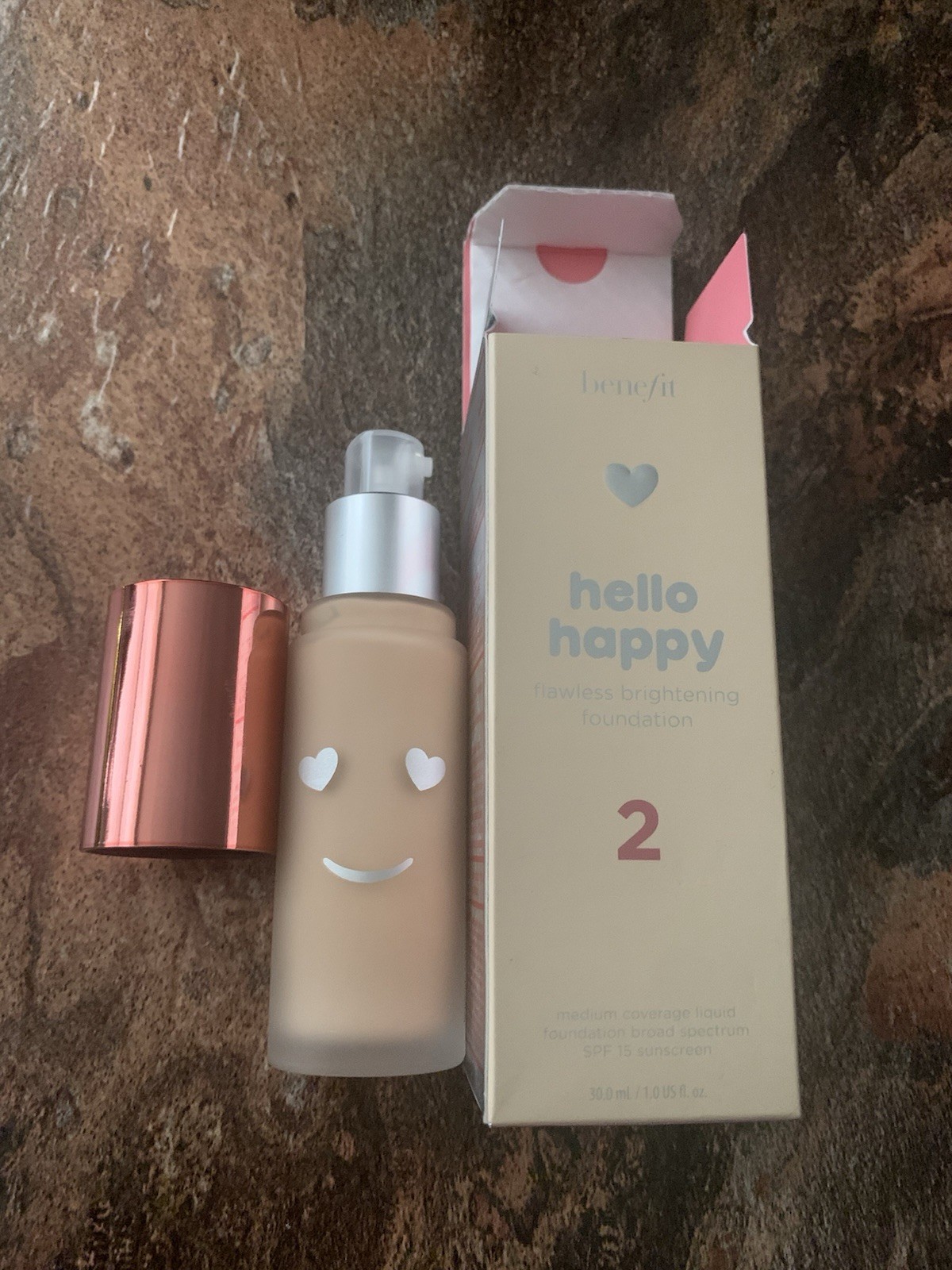 Benefit Hello Happy Flawless Brightening Foundation No. 2 Full Size 1 oz