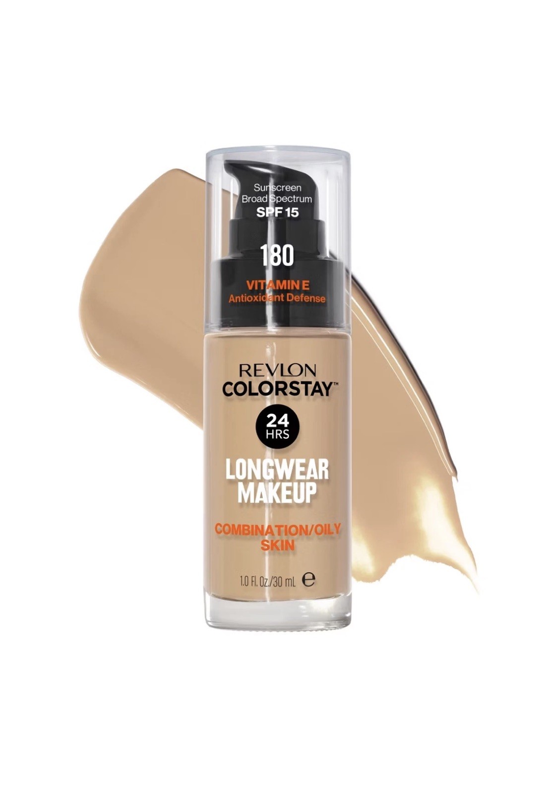 Revlon ColorStay Makeup Foundation Combination Oily Skin, Sand Beige 180, 1 oz