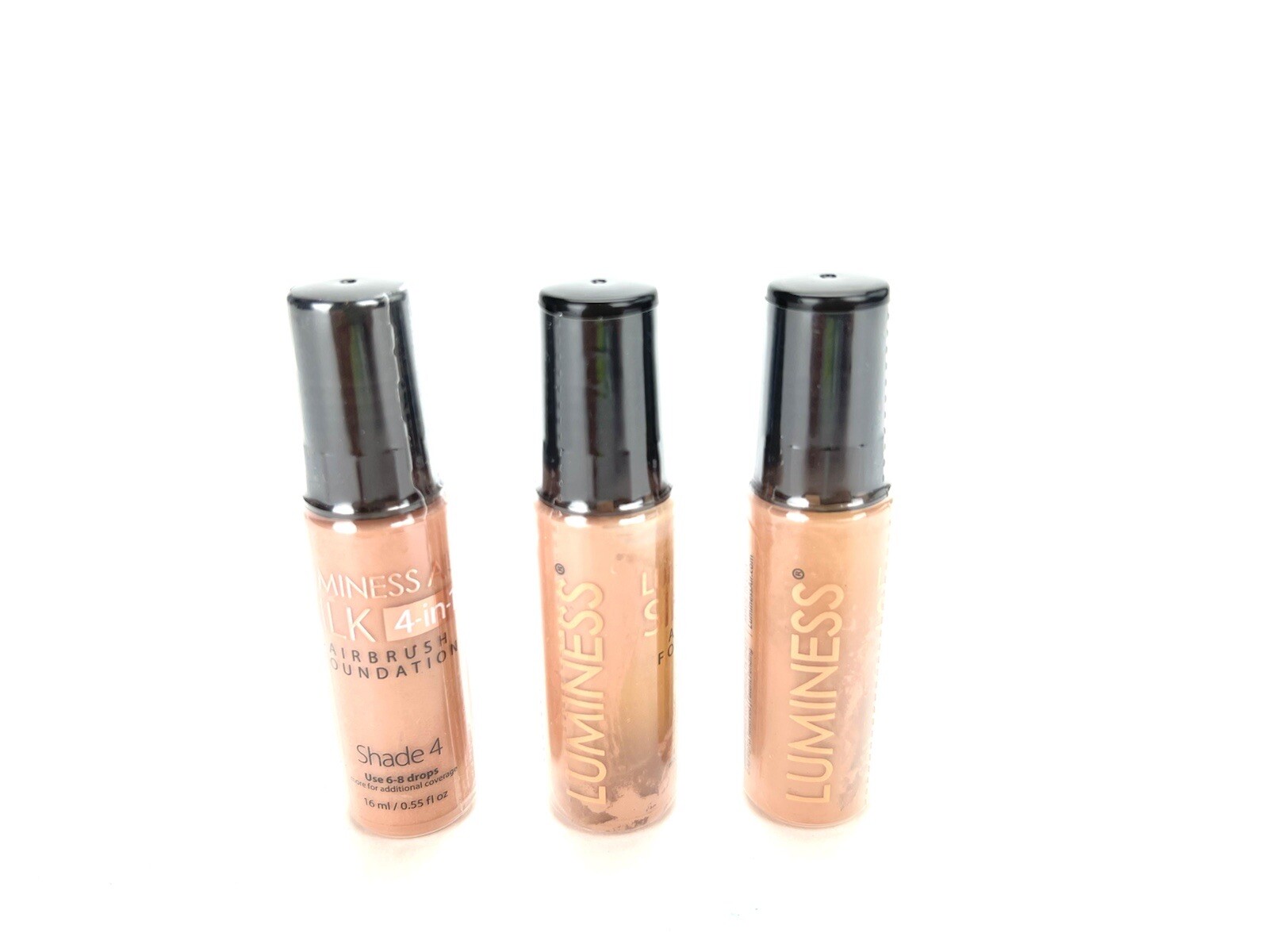 Lot 3 Luminess Air Silk 4 In 1 Airbrush Foundation Shade 4 0.50 Fl Oz NEW