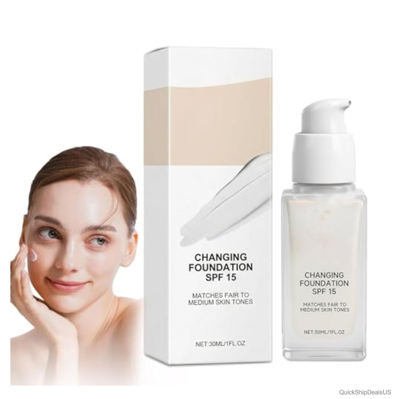 Foundation Liquid Makeup Lightweight Hydrating Natural Glace Color Changing