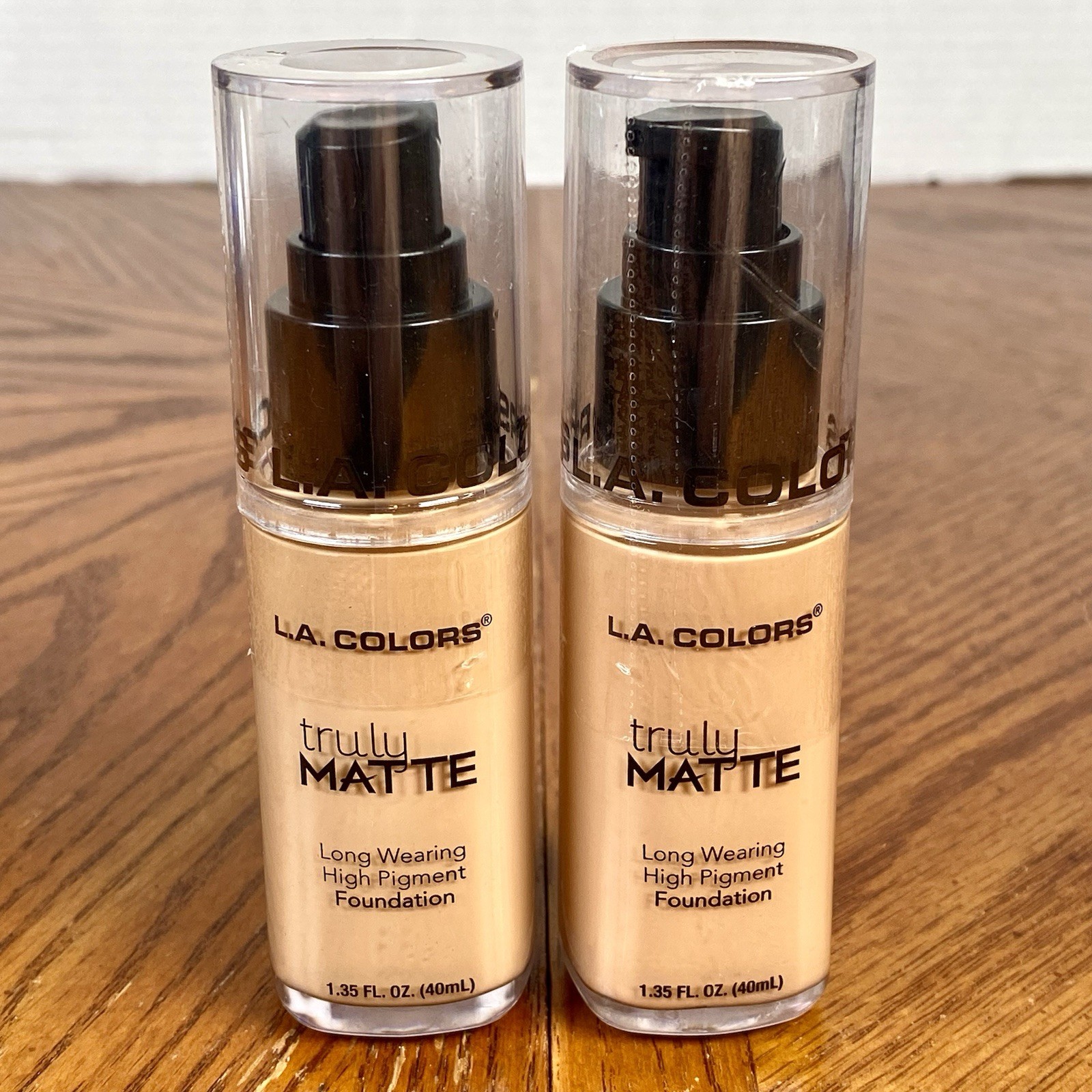 Lot of 2 ~ L.A. Colors Truly Matte Foundation-Long Wearing Pigmented, Warm Honey