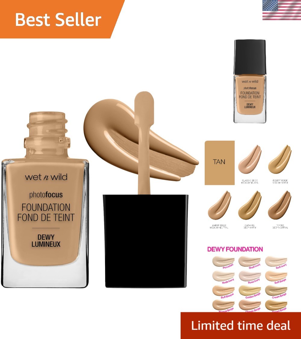 Amber Beige Photo Focus Dewy Foundation – Buildable Coverage & Radiance (0.29oz)