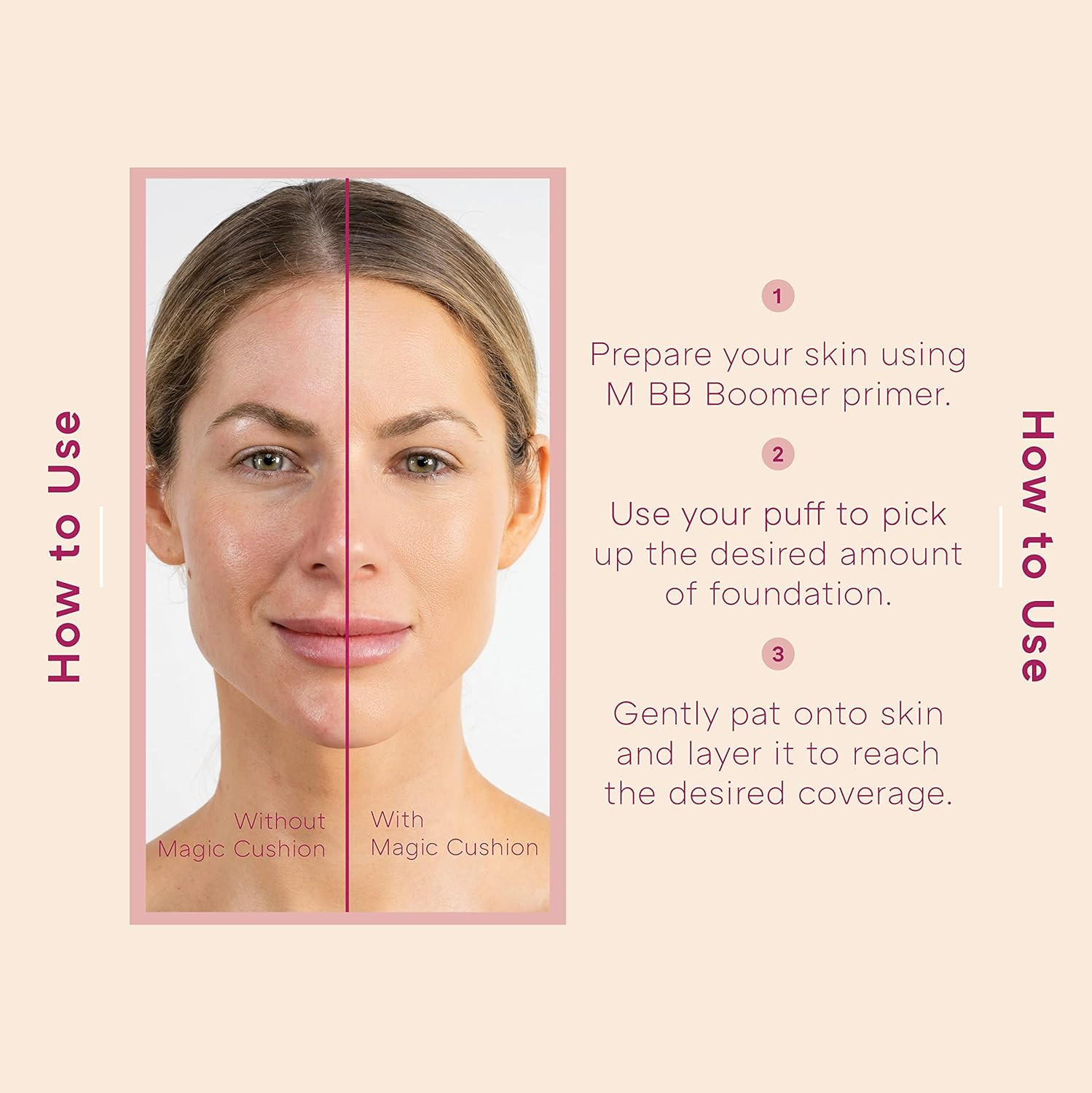 Magic Cushion Foundation No.21 Light Beige, Dewy Coverage | Korean compact with