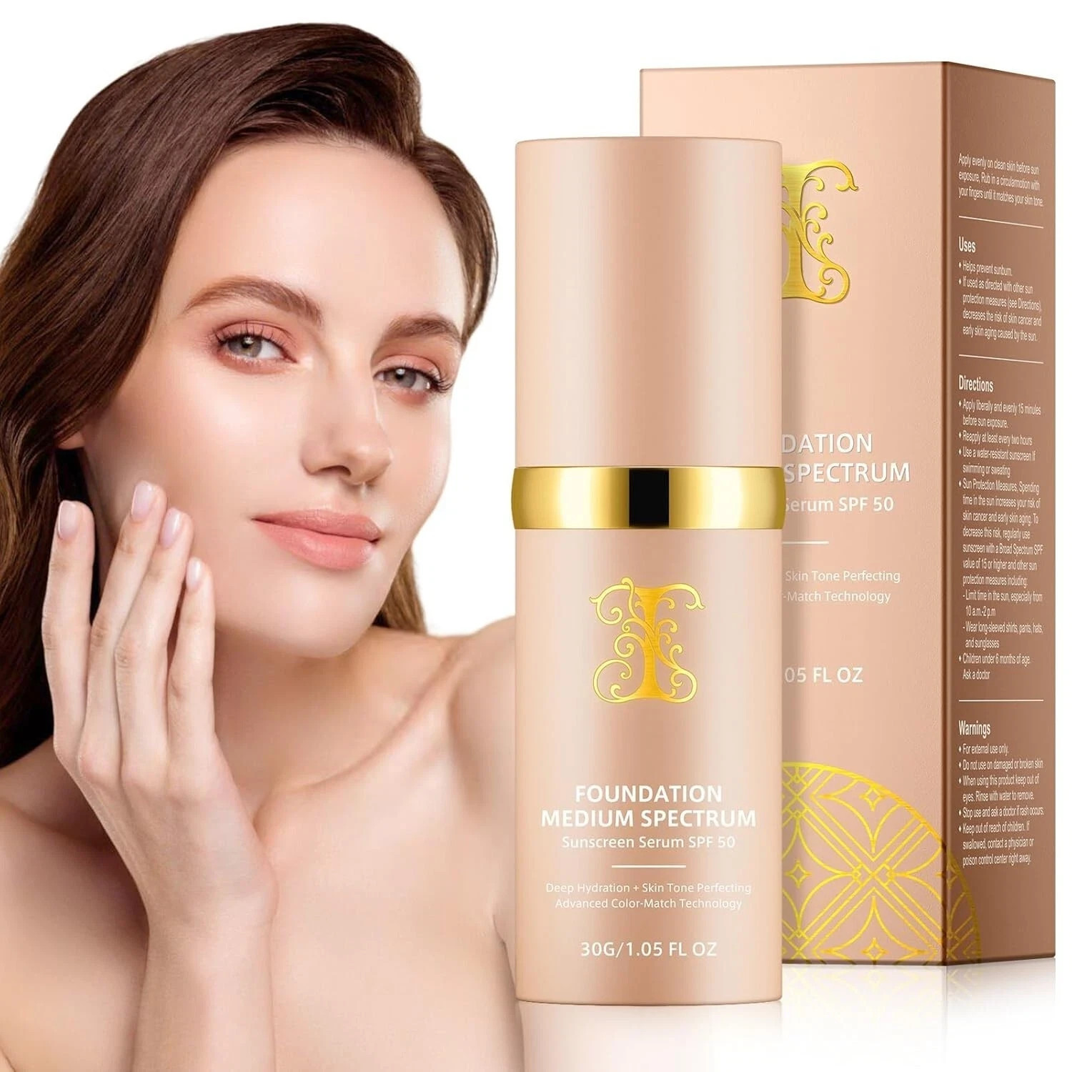 Colour Changing Foundation, Foundation 4 in 1 Medium Full Coverage Concealer