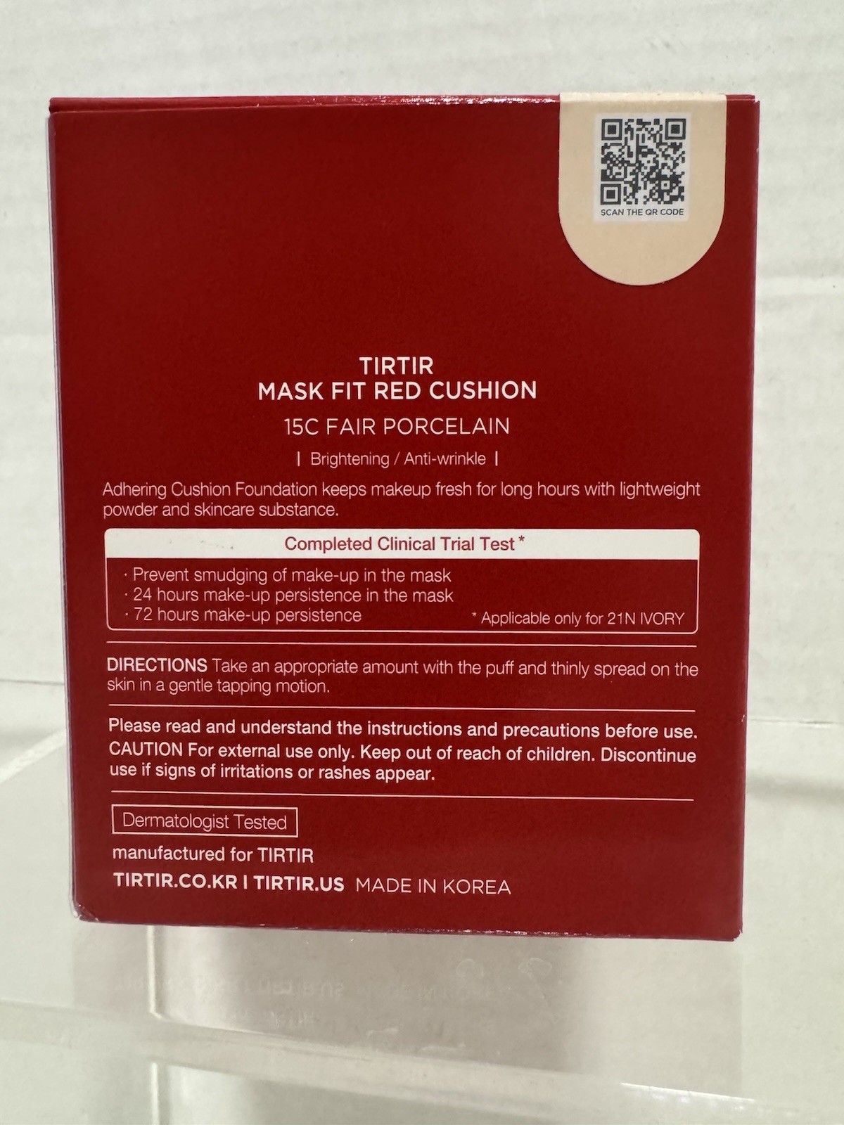 (US Seller) TIRTIR Mask Fit Red Cushion Foundation 15C Fair Porcelain 0.63oz NEW