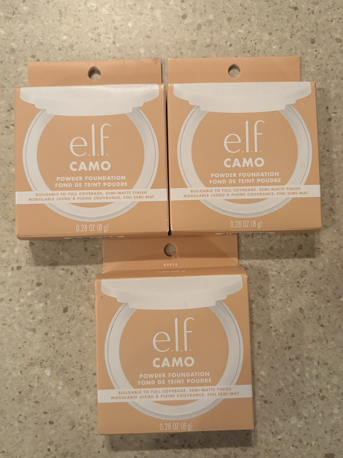 e.l.f. Camo Powder Foundation, Light 240 W, Pack of 3 Brand New 83013