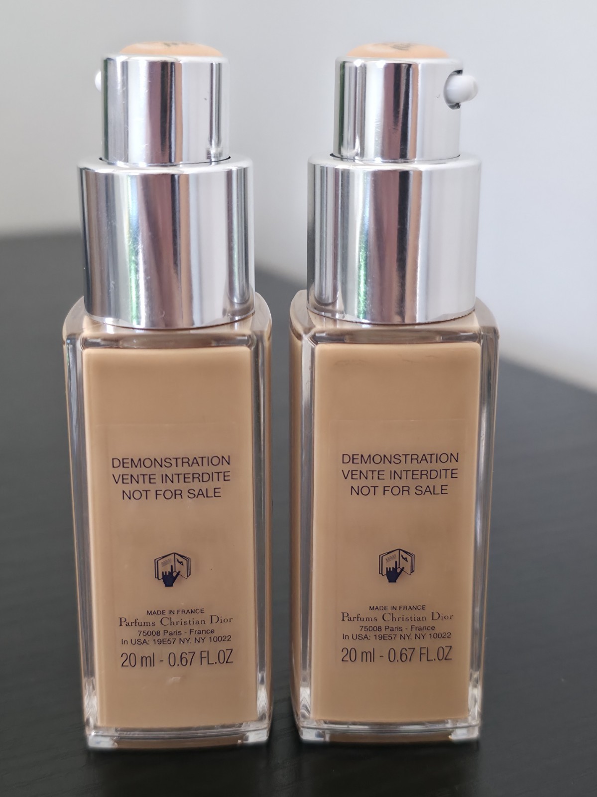 2 pcs Dior Forever Skin Glow 24H Wear Radiant Foundation SPF 35- 2W (021) -20ml
