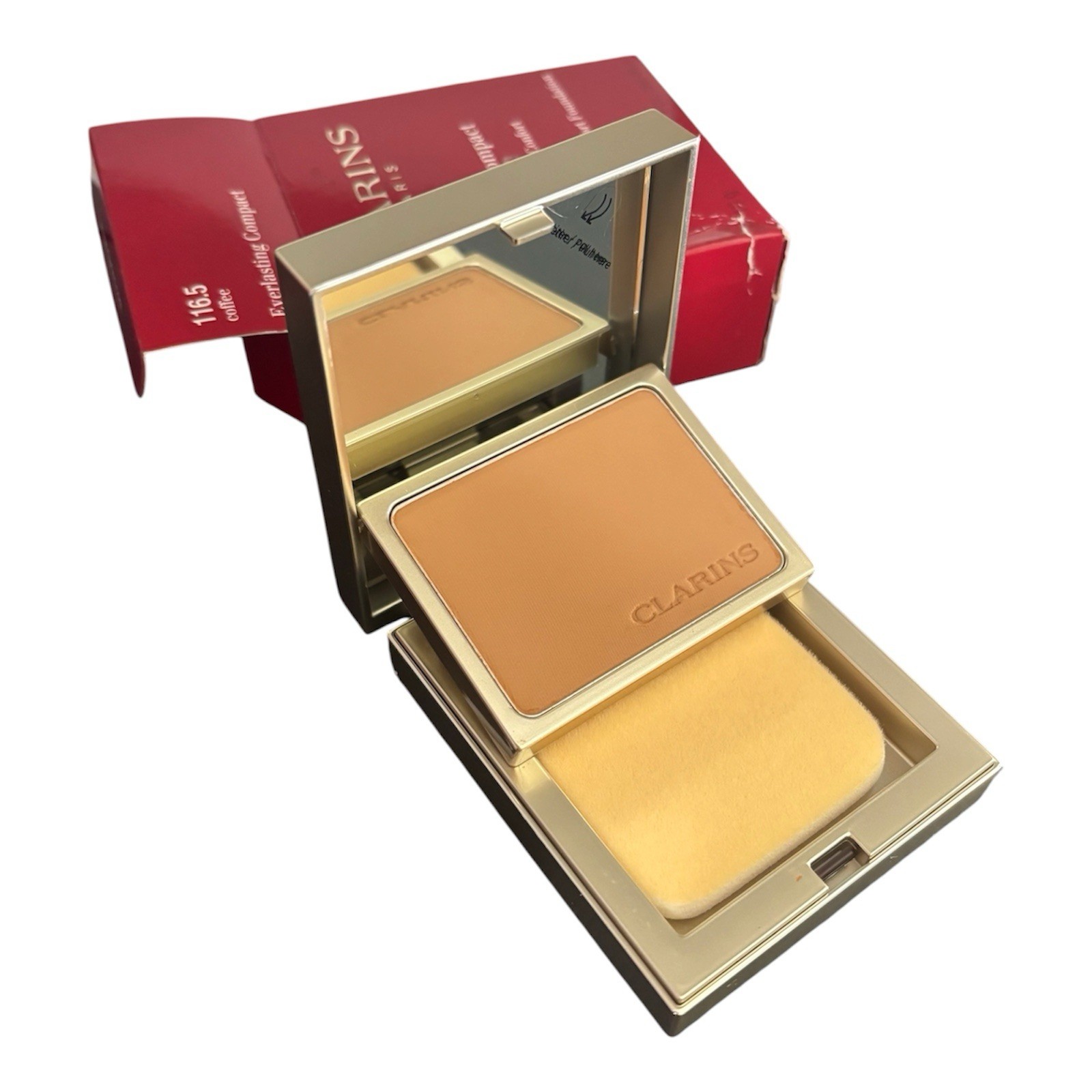 Clarins Everlasting Compact Long Wearing Comfort Foundation Makeup 116.5 COFFEE
