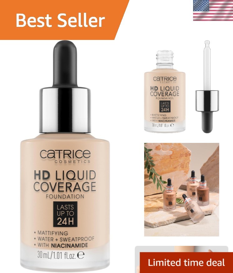 Cruelty-Free HD Liquid Foundation | Full Coverage, Waterproof, Light Beige 010