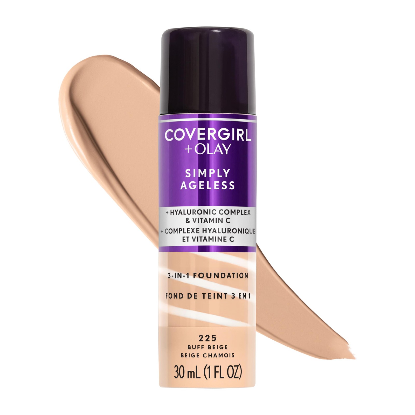 COVERGIRL Simply Ageless 3-in-1 1 Fl Oz (Pack of 1), 225 Buff Beige