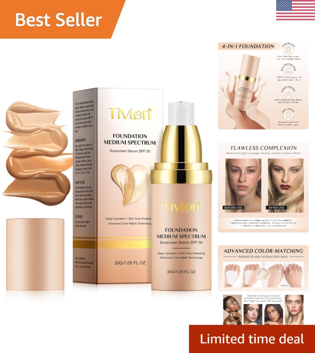 4-in-1 Color Changing Foundation SPF 50+ – Hydrating & Waterproof Formula