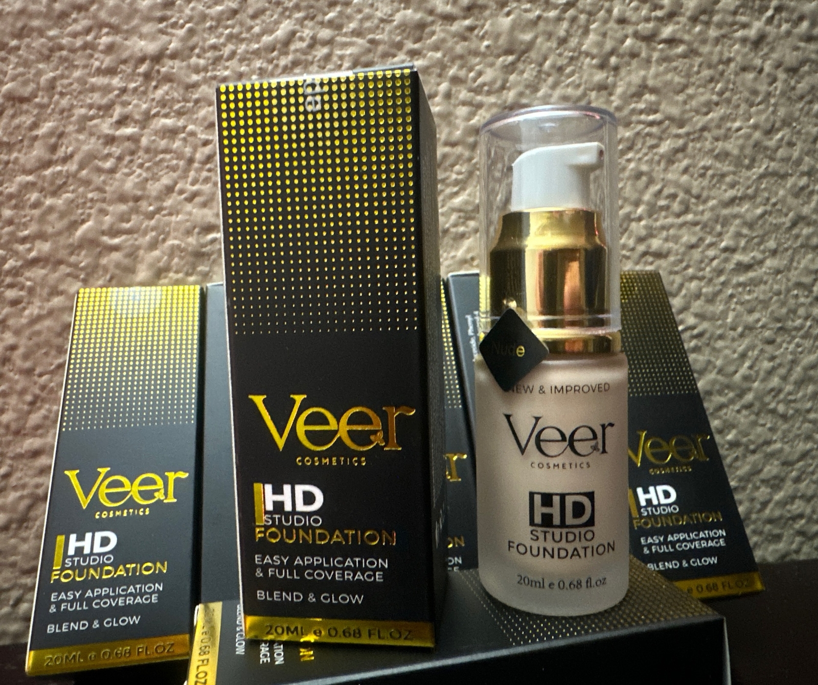 Veer Cosmetics Liquid HD Studio Foundation Nude 0.68 fl oz 20ml USA Made