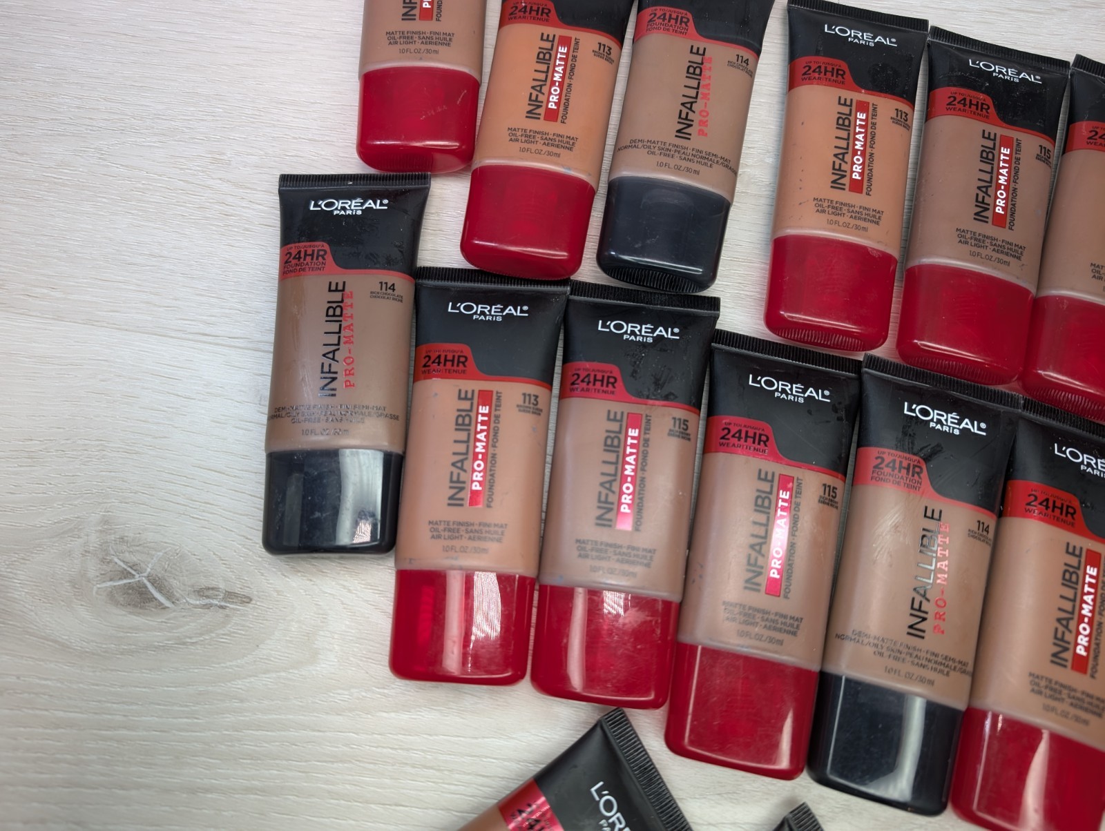 (LARGE LOT – 17) L’Oréal Paris Infallible Pro Matte Foundation 1.0 FL.OZ. Tubes