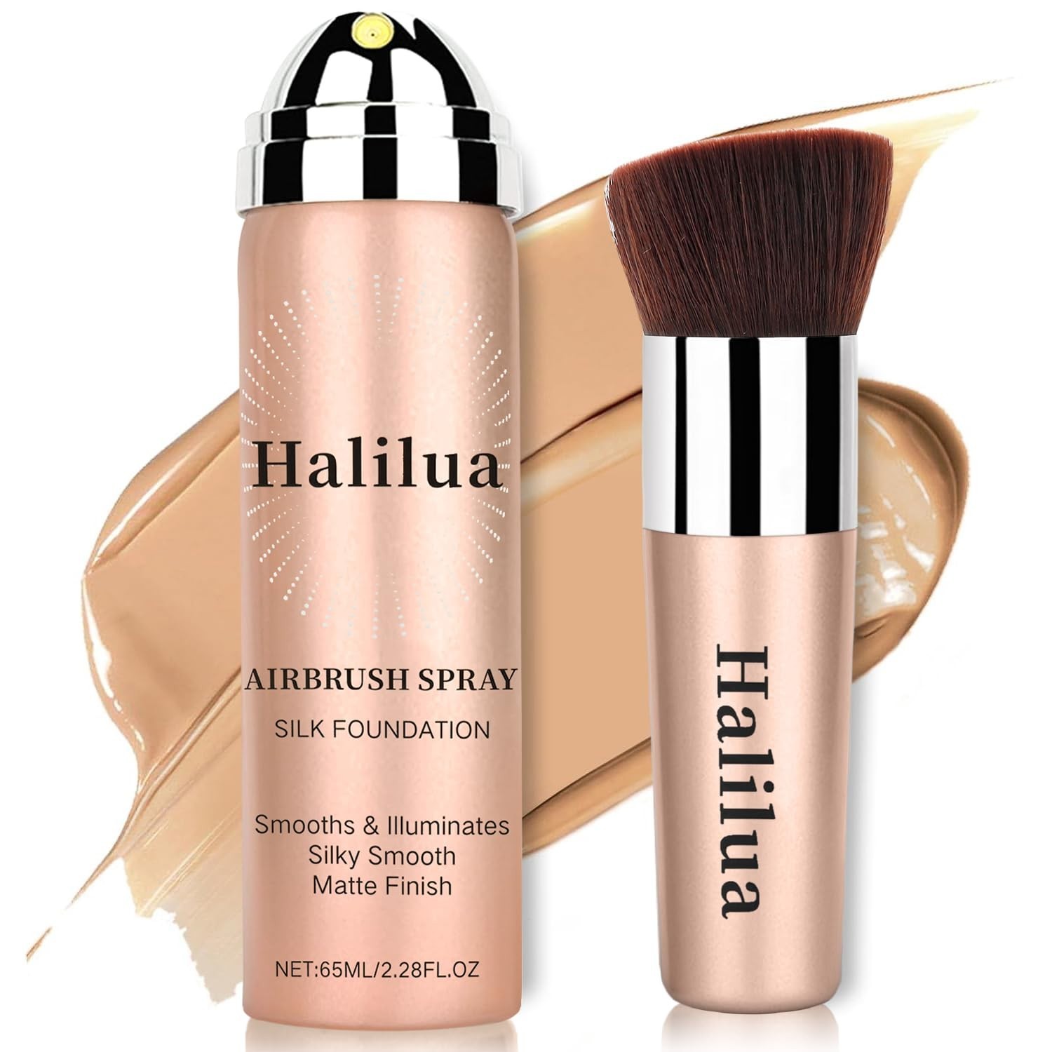 Airbrush Foundation Spray with Brush – Full Coverage Magic Minerals , Beige