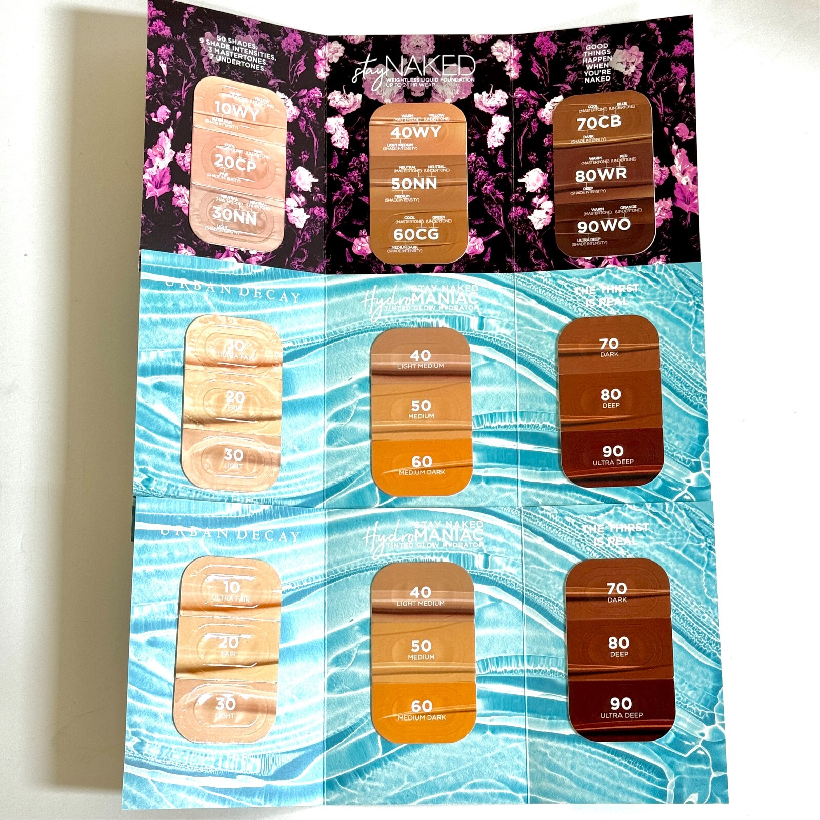 Assorted Sample Set Card Lot x9 Foundation Concealer NAKED NARS Jouer Shiseido
