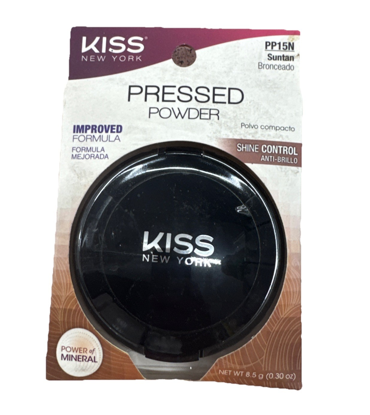 Kiss New York PRESSED Powder Shine Control PP15N Suntan 8.5 g