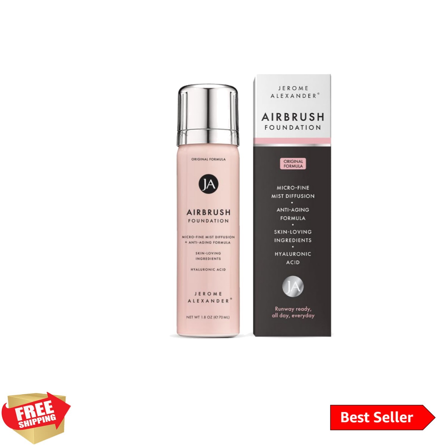 MagicMinerals AirBrush Foundation Spray – Ultra-Light, Full Coverage, Medium