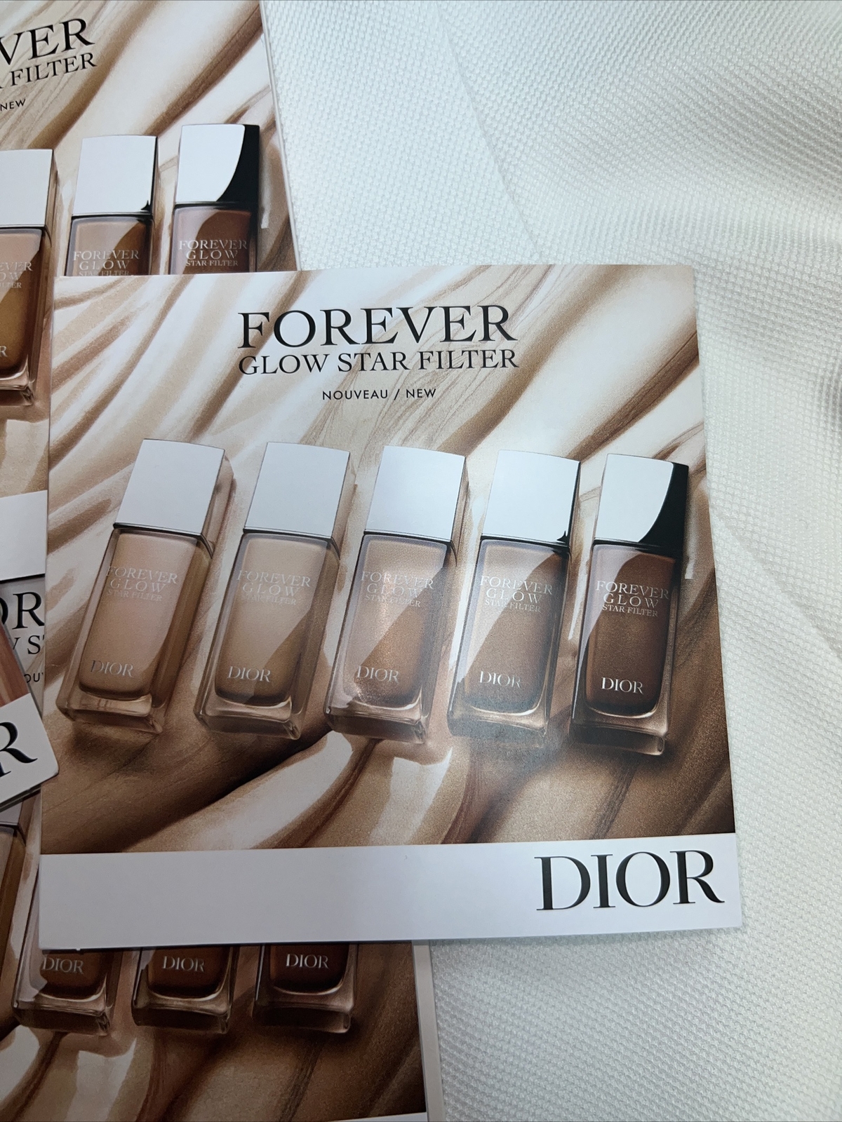 4x Dior Forever Skin Glow Foundation Blister Sample Card Neutral Warm Shades1N-9