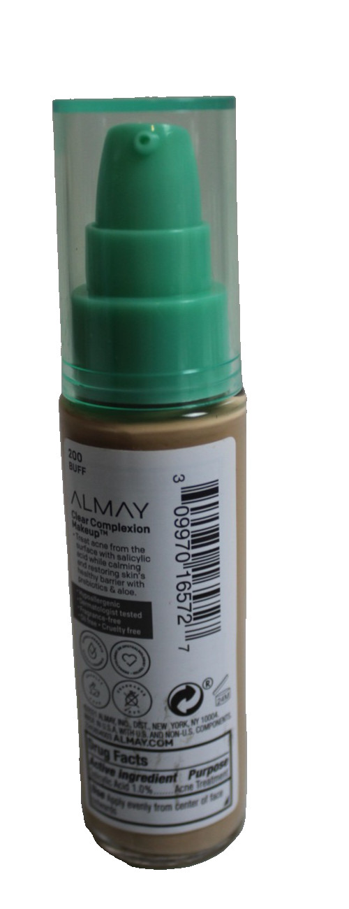 Almay clear complexion Foundation hypoallergenic free Beige buff #200
