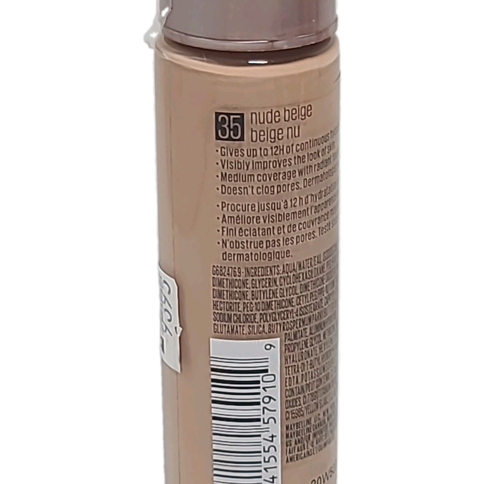 MAYBELLINE • Dream RADIANT LIQUID • Hydrating Foundation #35 NUDE BEIGE 1 fl oz