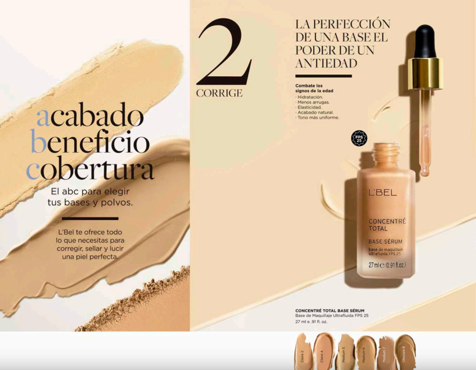 L’Bel CONCENTRE TOTAL Foundation Serum Anti-Aging High Coverage SPF 25 OBSCURE 8