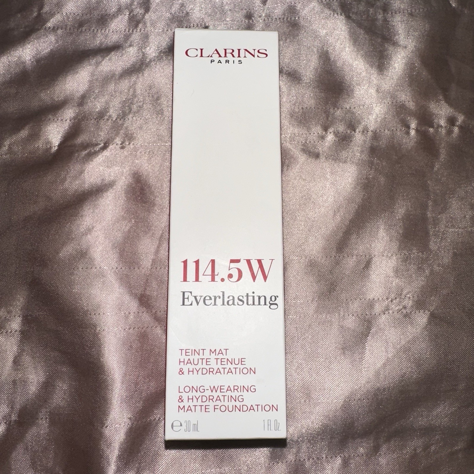 NIB CLARINS 1oz Everlasting Long-Wearing & Hydrating Matte Foundation 114.5W
